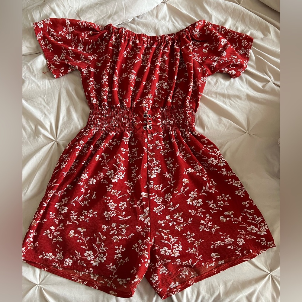 Burnt Orange Offshoulder Romper